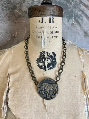 0000A13 Buffalo Coin Necklace-SMALL COIN