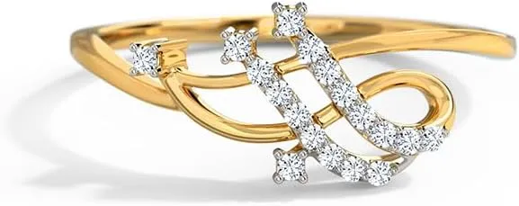 0.20 Ct Round Diamond Dainty Slaying in Drapes Wedding Band Ring For Women 14k Yellow Gold Two Tone Plated Stacking Contour Band Ring 925 Sterling Silver Handmade Antique Ring Gift For Her
