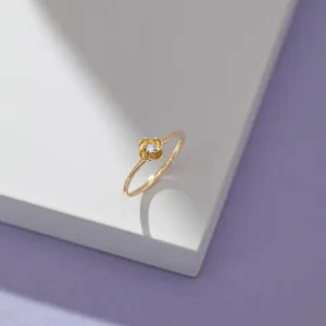 0.50 Ct Round Cut Diamond Dainty Flower Solitaire Engagement Ring For Women 14k Yellow Gold Two Tone Plated Stacking Sunflower Ring 925 Sterling Silver Handmade Christmas Ring Gift For Him