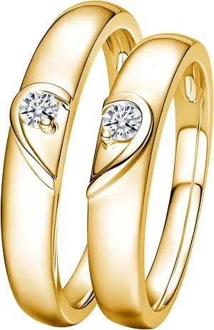 10K 14K 18K Solid Gold Couple Ring Sets, Moissanite Couple Wedding Rings Set for Men and Women, Customized His and Hers Rings Matching Promise Rings Free Engraving for Anniversary Engagement(set 14)