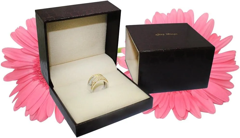 10K White Gold Wedding bands Stacking diamond rings Box & Certificate of Authenticity