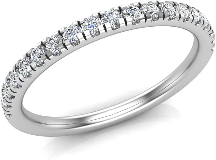 10K White Gold Wedding bands Stacking diamond rings Box & Certificate of Authenticity