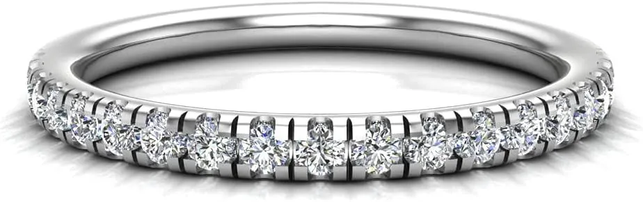 10K White Gold Wedding bands Stacking diamond rings Box & Certificate of Authenticity