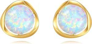 14K Gold Freshwater Pearl Earrings Solid Gold Dangle Drop 8 MM Pearl Earrings Jewelry Gifts for Women (stud)