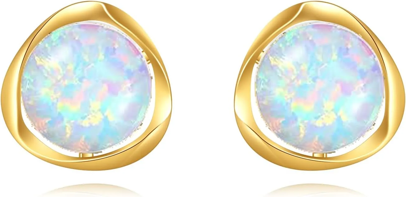 14K Gold Freshwater Pearl Earrings Solid Gold Dangle Drop 8 MM Pearl Earrings Jewelry Gifts for Women (stud)