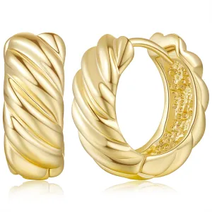 14K Gold Hoops Earrings 14 Karat Gold Hoop Earrings Twisted Thick Small Hoop Earring Mini Hoops Earring