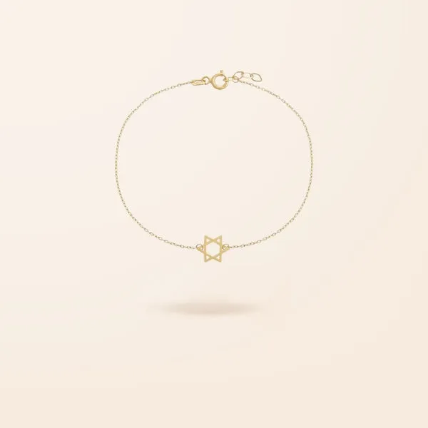 14K Gold Mini Star of David Bracelet