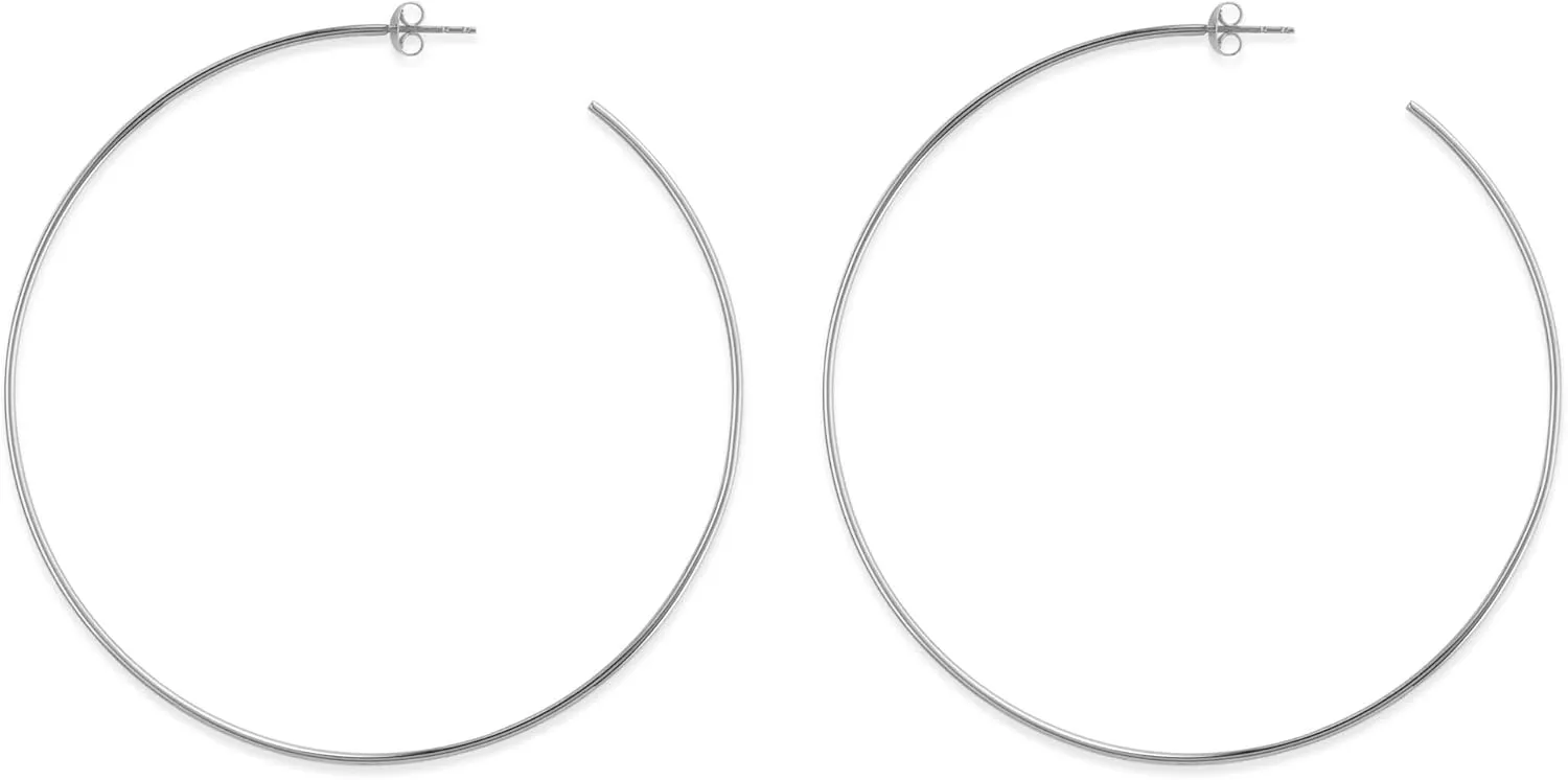 14k Gold Round Large Hoop Earrings, Diameter 40 mm