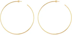 14k Gold Round Large Hoop Earrings, Diameter 40 mm