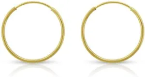 14k Solid Gold Endless Hoop Earrings, 14k Gold Thin Hoop Earrings, Cartilage Earrings, Helix Earring, Nose Hoop, Tragus Earring, 100% Real 14k Gold