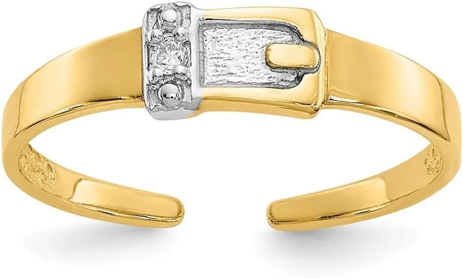 14k Yellow Gold .01ct Diamond Buckle Toe Ring