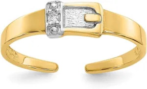 14k Yellow Gold .01ct Diamond Buckle Toe Ring