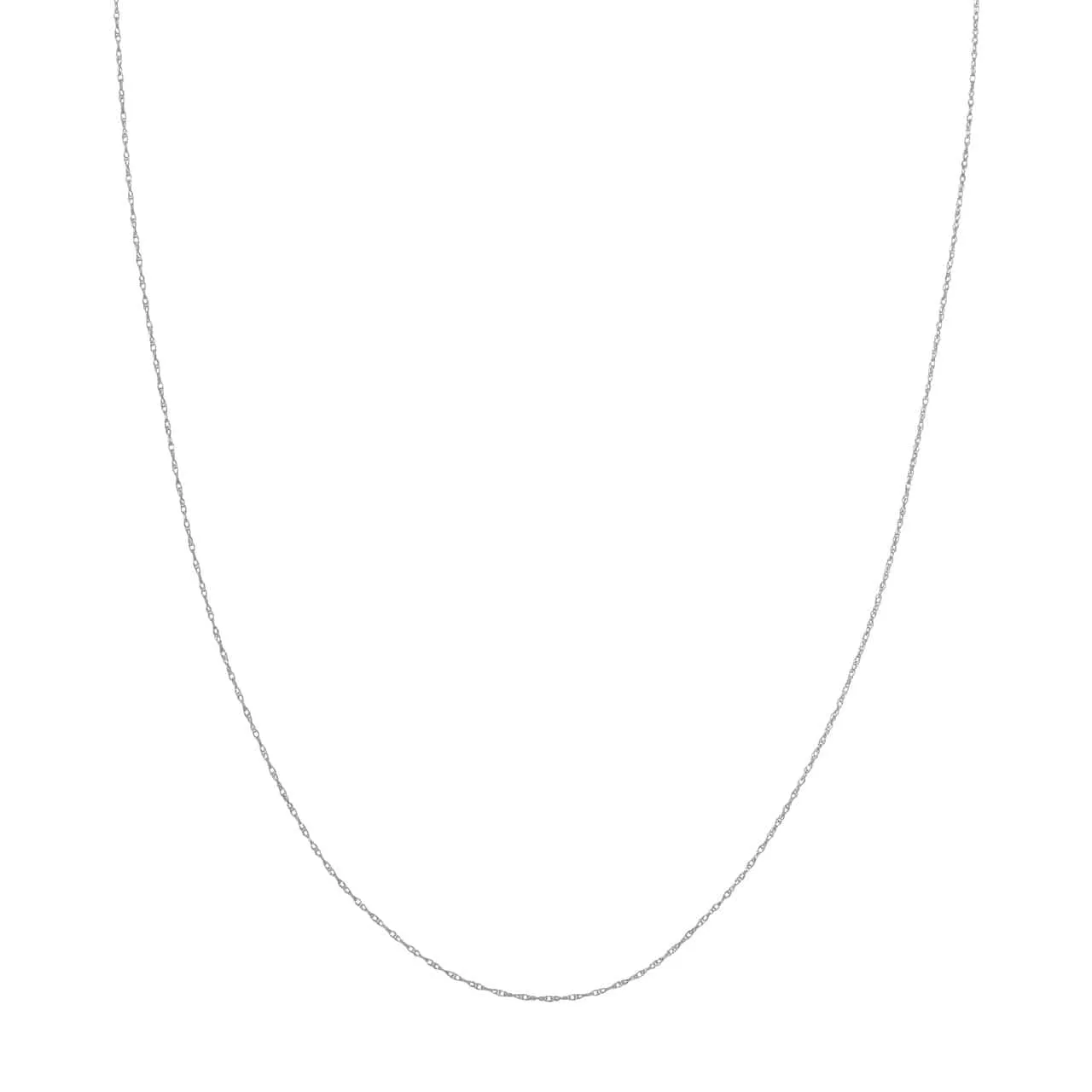 14K Yellow Gold and White Gold 0.80mm Pendant Rope Chain Necklace with Spring Ring
