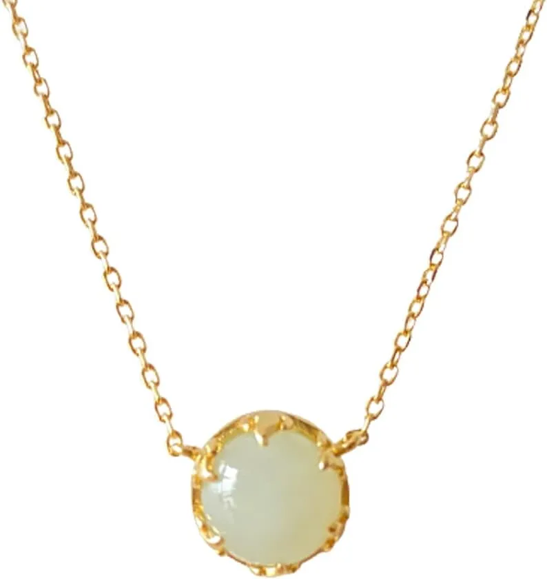 18K Gold plated Handmade S925 Sterling Silver Hetian Jade/Green Jade Good luck/fortune/blessing circle/Ruyi Lock/lucky Koi Fish/Lovely Rabbit pendant necklace gift for mother women girls
