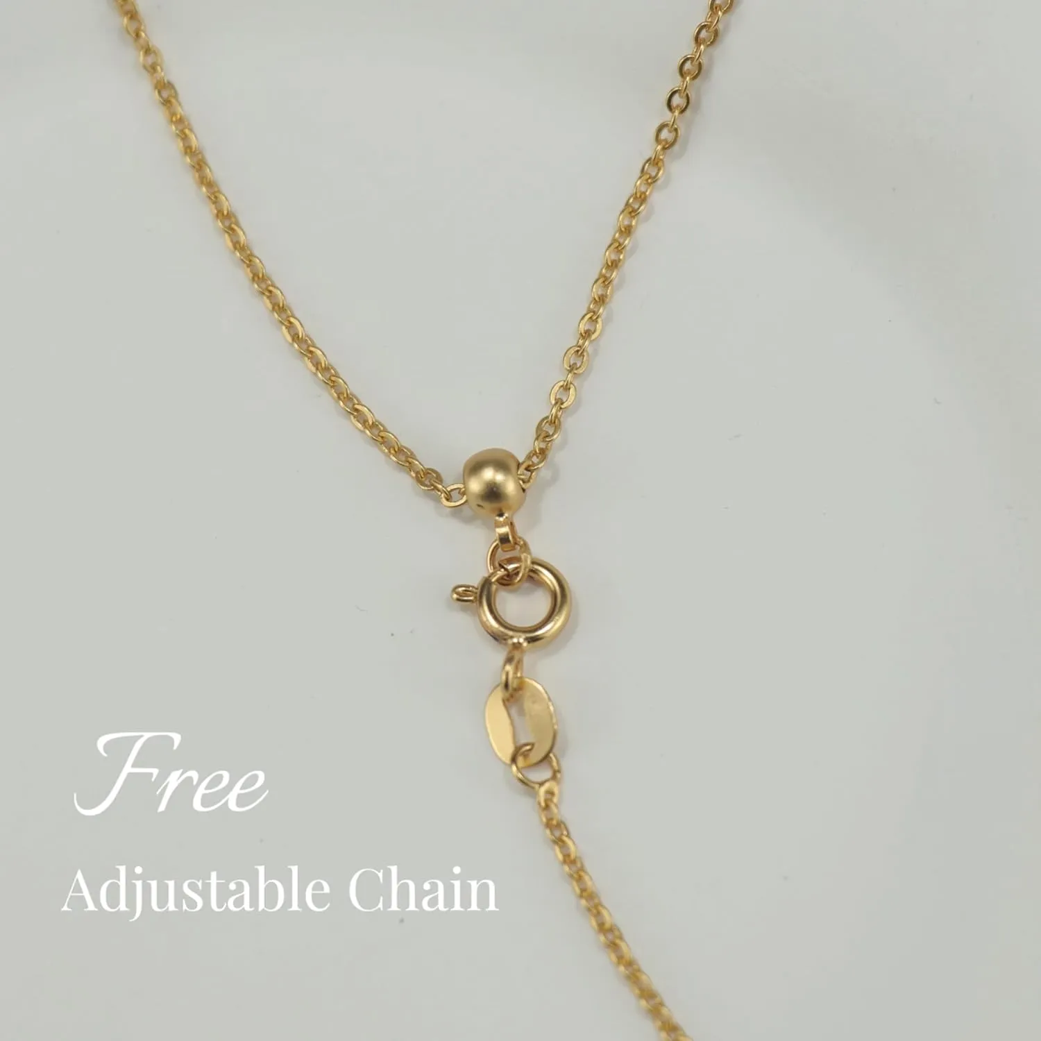 18K Gold Plated Natural Gemstone Pendant Necklace for Women, Adjustable Minimalist Chain for Daily & Special Occasions