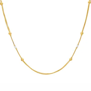 22K Yellow Gold Thin Beaded Chain (8.1 grams)
