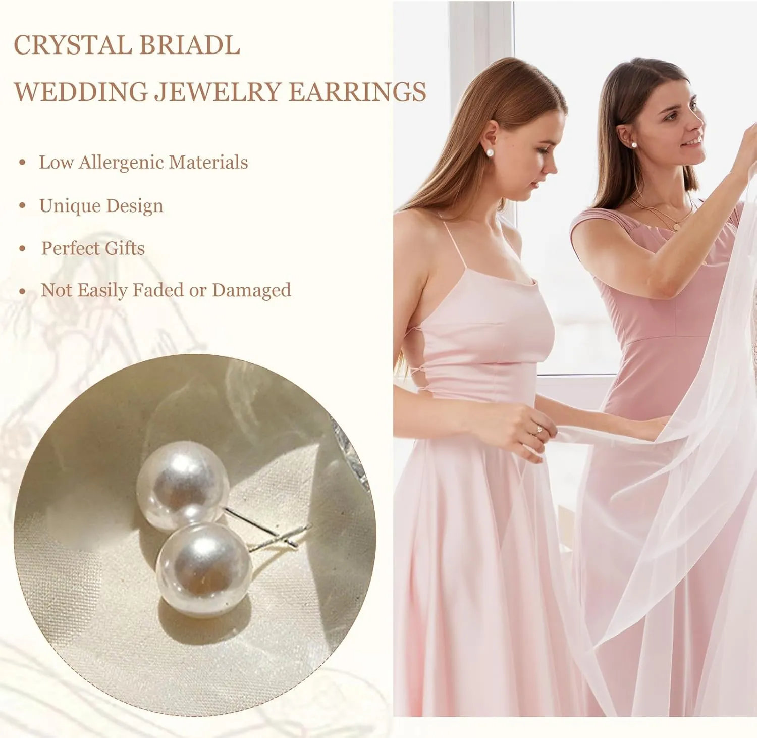 2/4/6/8Pairs Bridesmaid Dresses for Women Bridesmaid Proposal Gifts Bridesmaids Earrings Pearl Earrings for Women