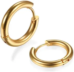316L Surgical Stainless Steel Huggie Hoop Earrings 6mm 8mm 10mm 11mm 12mm 14mm Hypoallergenic Earrings Hoop Cartilage Helix Lobes Hinged Sleeper Earrings For Men Women