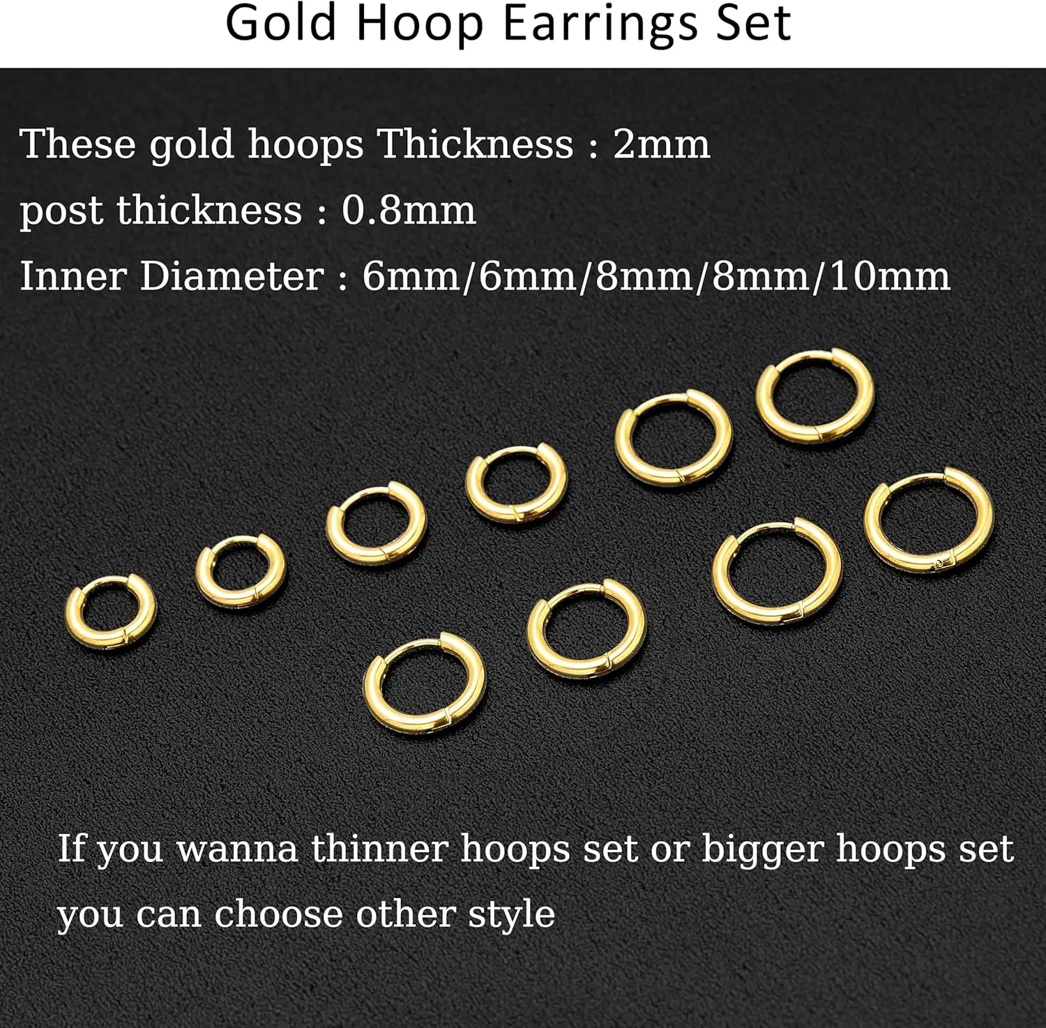 5 Pairs Small Gold Silver Hoop Earrings for Women Men,Hypoallergenic 316L Surgical Stainless Steel Earrings for Sensitive Ears,Cute Tiny Huggie Hoops Earrings Set for Multiple Piercing Jewelry Gift