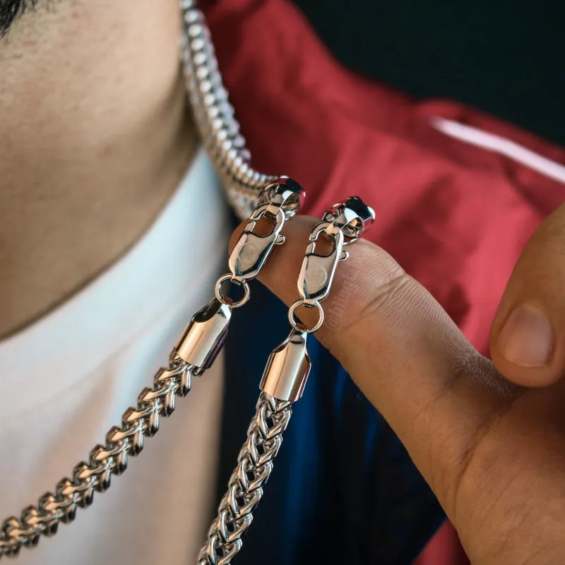 6mm Franco Box Chain in White Gold