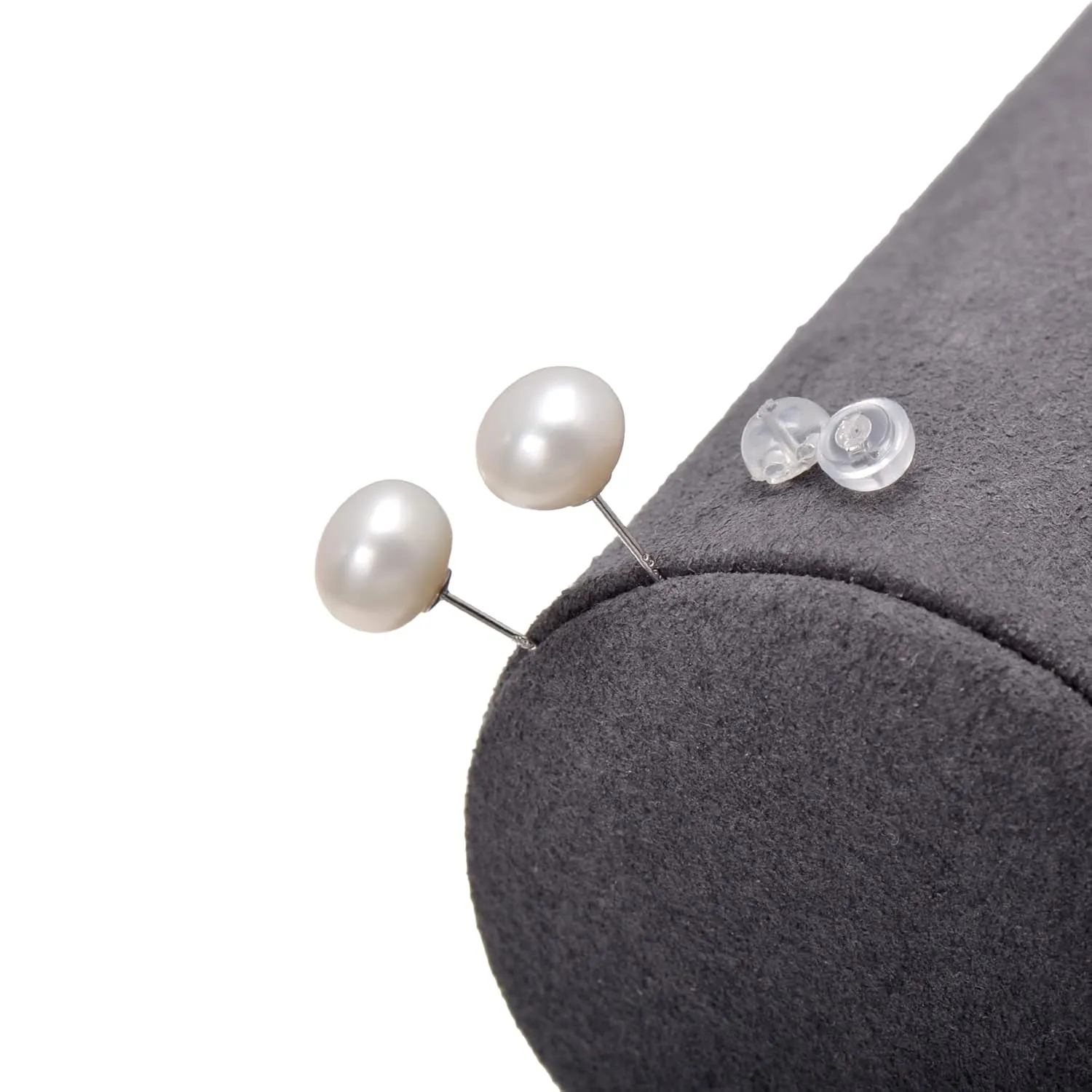 9 MM Freshwater Cultured Half Round Button Pearls Stud Earrings, Sterling Silver Posts