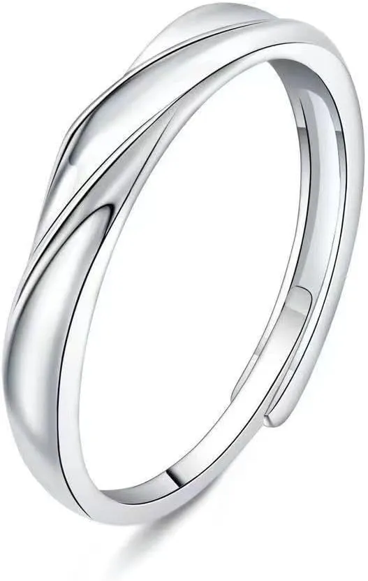 925 Sterling Silver Couple Ring Set 2pc Platinum Plated Zircon Jewelry Gorgeous Set Ring Couple Ring Zircon Couple Princess Square Diamond Ring Fashion Luxury Ring