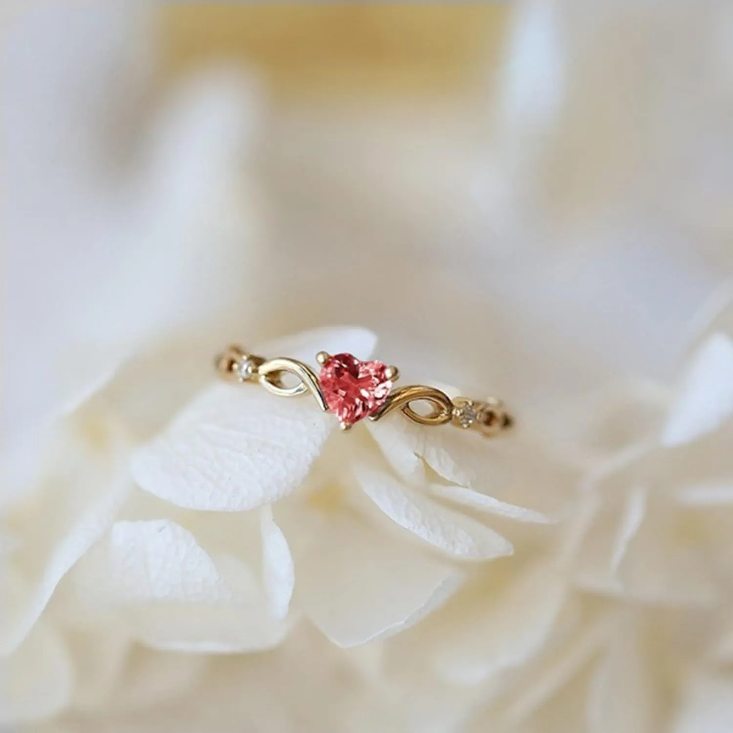 925 Sterling Silver Promise Ring Gold Plated Cubic Zirconia Stackable Engagement Wedding Bands Valentine's Day Gift for Women