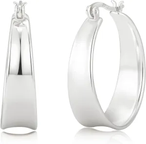 9mm Wide 925 Sterling Siver Earrings Hoop for Women Hypoallergenic 14K Gold Plated Hoop Earrings Lightweight Thick Chunky Hoop Earrings 20/25/30mm