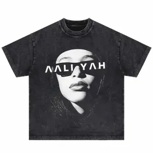 Aaliyah Portrait Oversized Streetwear Tee