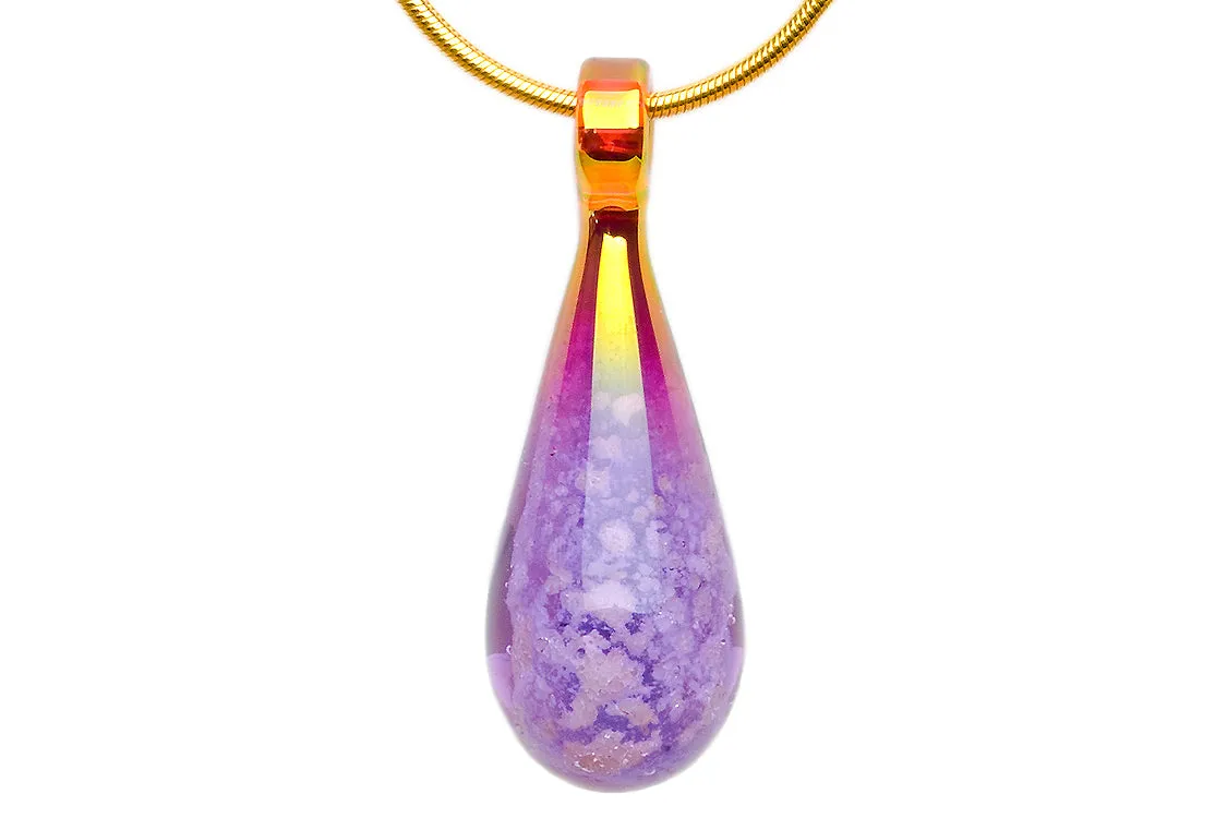 Amethyst Drop Pendant with Infused Ash
