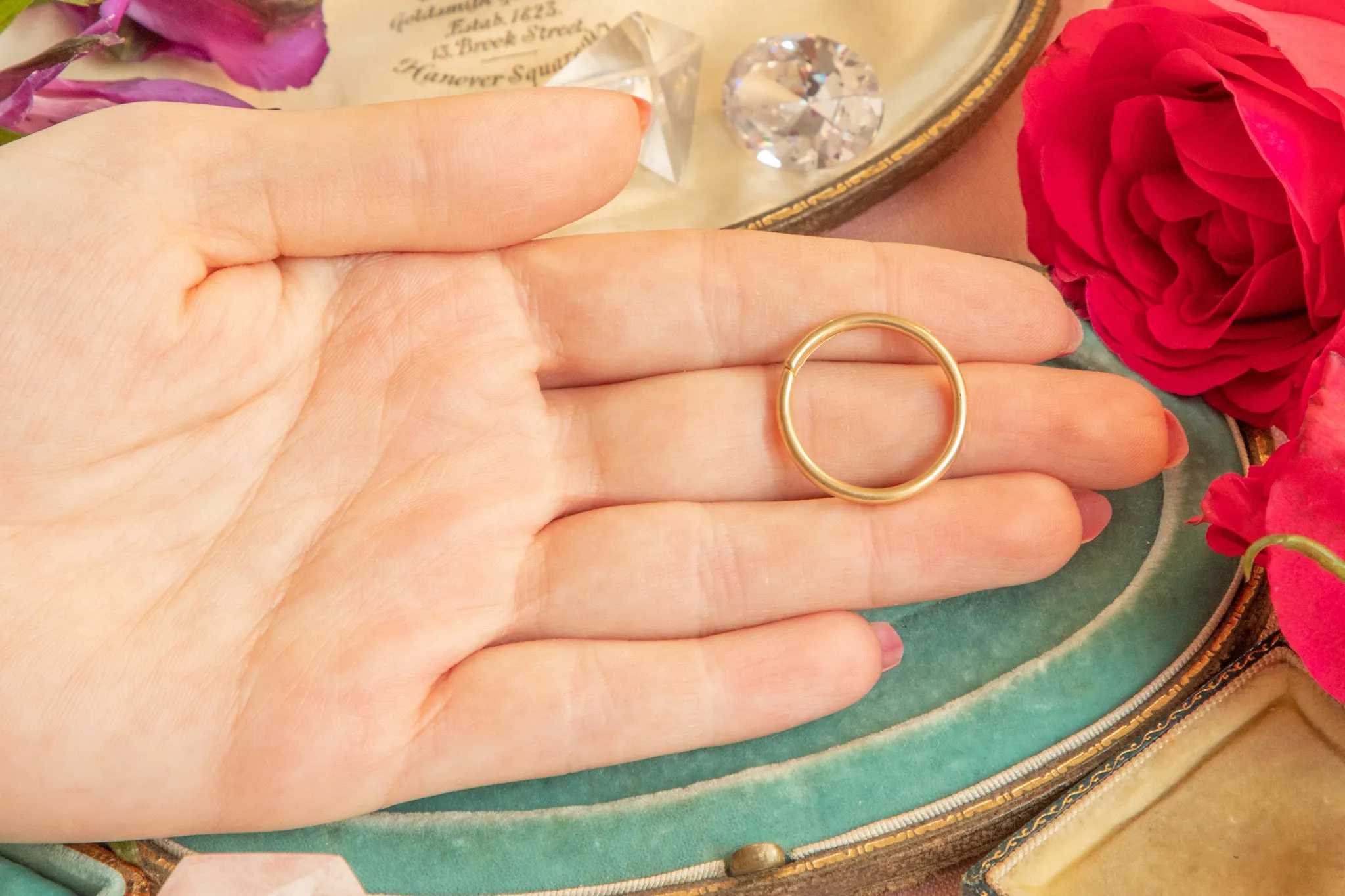 Antique Solid 18ct Gold Split Ring, 24mm