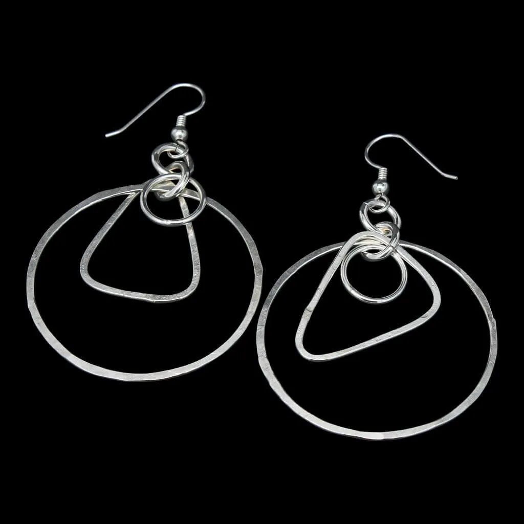 Argentium Silver Unique Hoop Earrings