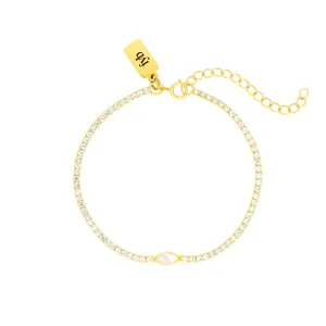 ARYA TENNIS BRACELET MOTHER OF PEARL GOLD
