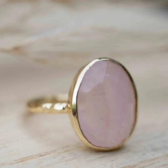 Barbara Ring Rose Quartz 18k Plated
