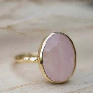 Barbara Ring Rose Quartz 18k Plated
