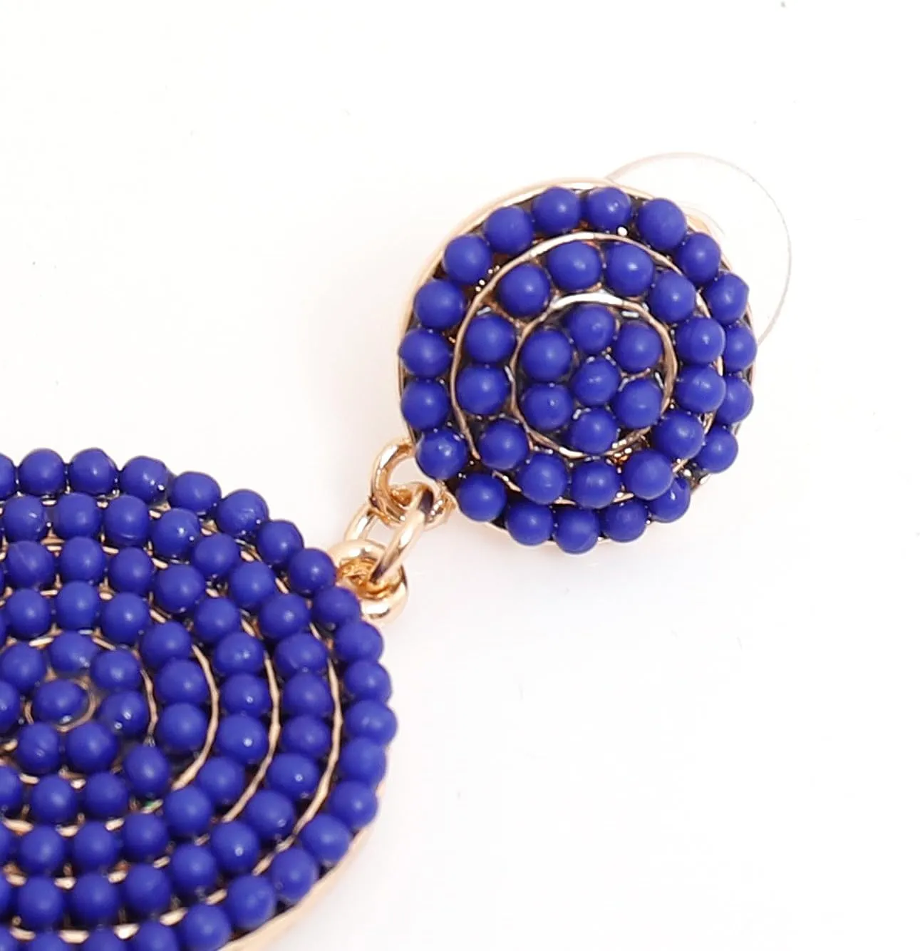 Beaded Tassel Earrings for Women Thread Fringe Drop Dangle Earrings Bohemia Statement Stud Earrings