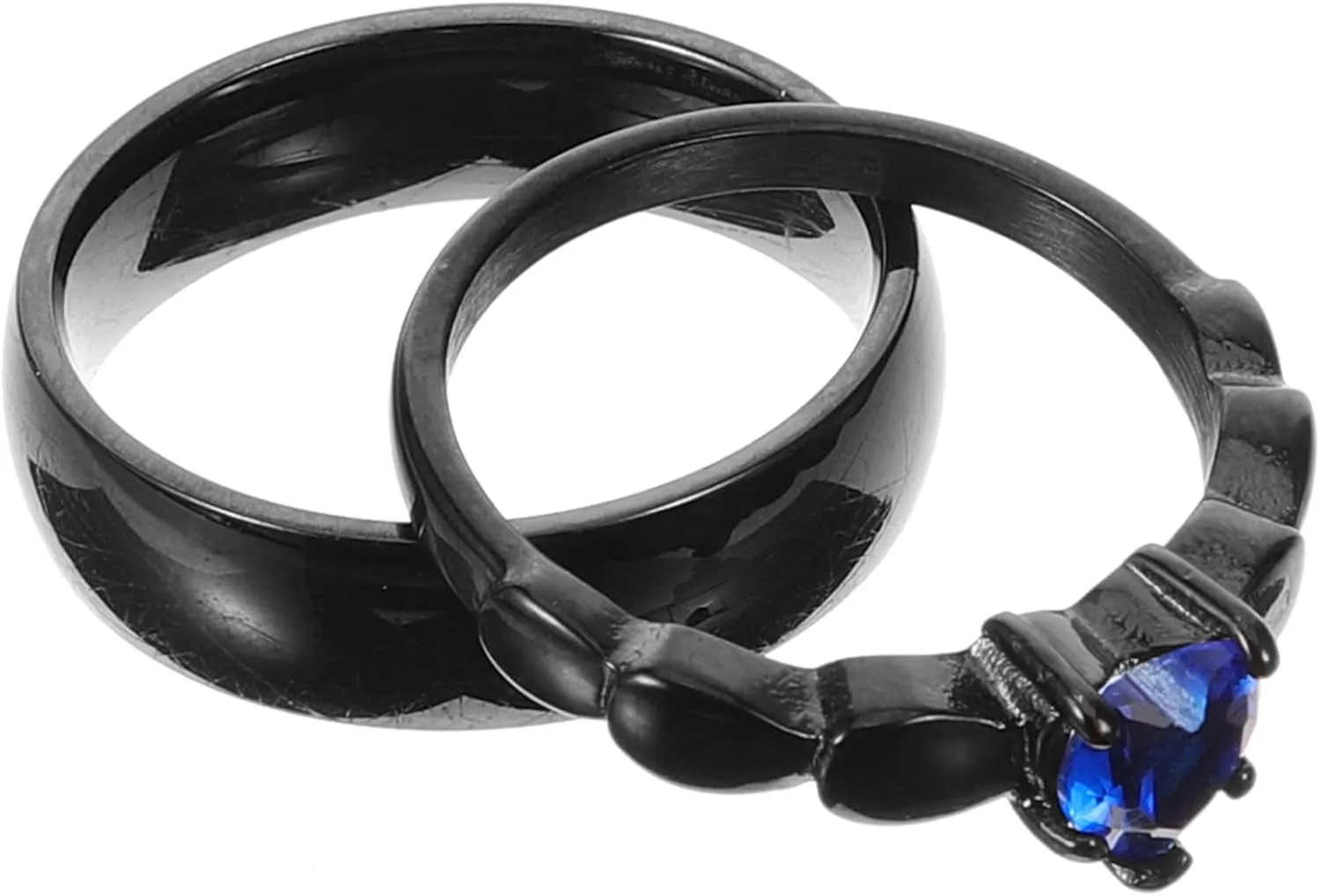 BESPORTBLE 2pcs Couple Rings Promise Rings for Him and Her and Zirconia Engagement Jewelry Valentine present for Weddings Anniversaries and Daily Wear