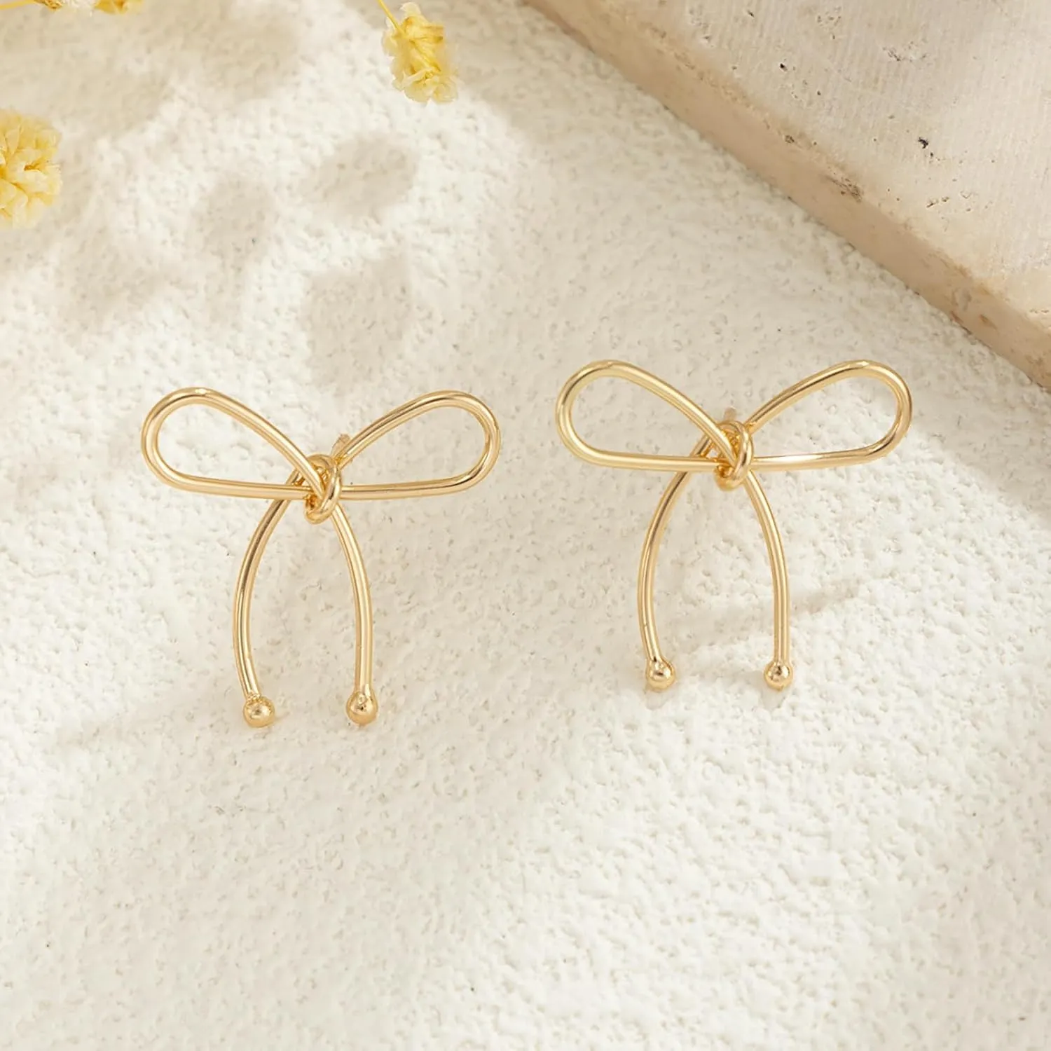 Bow Earrings for Women Dainty Gold Bow Stud Earrings Simple Bow Hoop Earrings Sparkly Rhinestone Bowknot Drop Earrings Cute Bow Jewerly Gifts