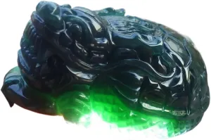 Certified Black Green A Jade jadeite Pendant Dragon Turtle ???? 694356 AS