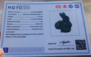 Certified Black Green A Jade jadeite Pendant Rabbit Bag ???? 695683 AS