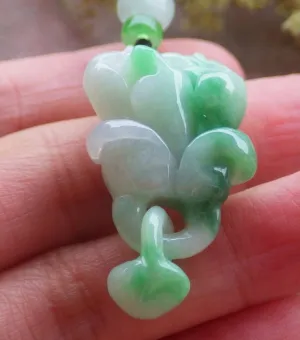 Certified Green A Jade jadeite pendant Rose Flower W Ring ???????? 693541 AS