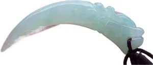 Certified Green Burma 100% Natural A Jade jadeite Pendant Dragon tooth ???? 653599 AS