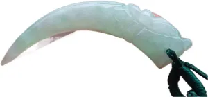 Certified Green Burma 100% Natural A Jade jadeite Pendant Dragon tooth 653636 AS