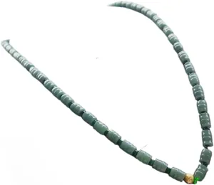 Certified Green Burma A JADE Jadeite Bamboo Beads Necklace 24 inch ???? 111087 TS
