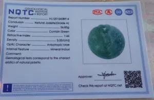 Certified Icy Green Grade A Jade jadeite Pendant Dragon Phoenix 685180 AS