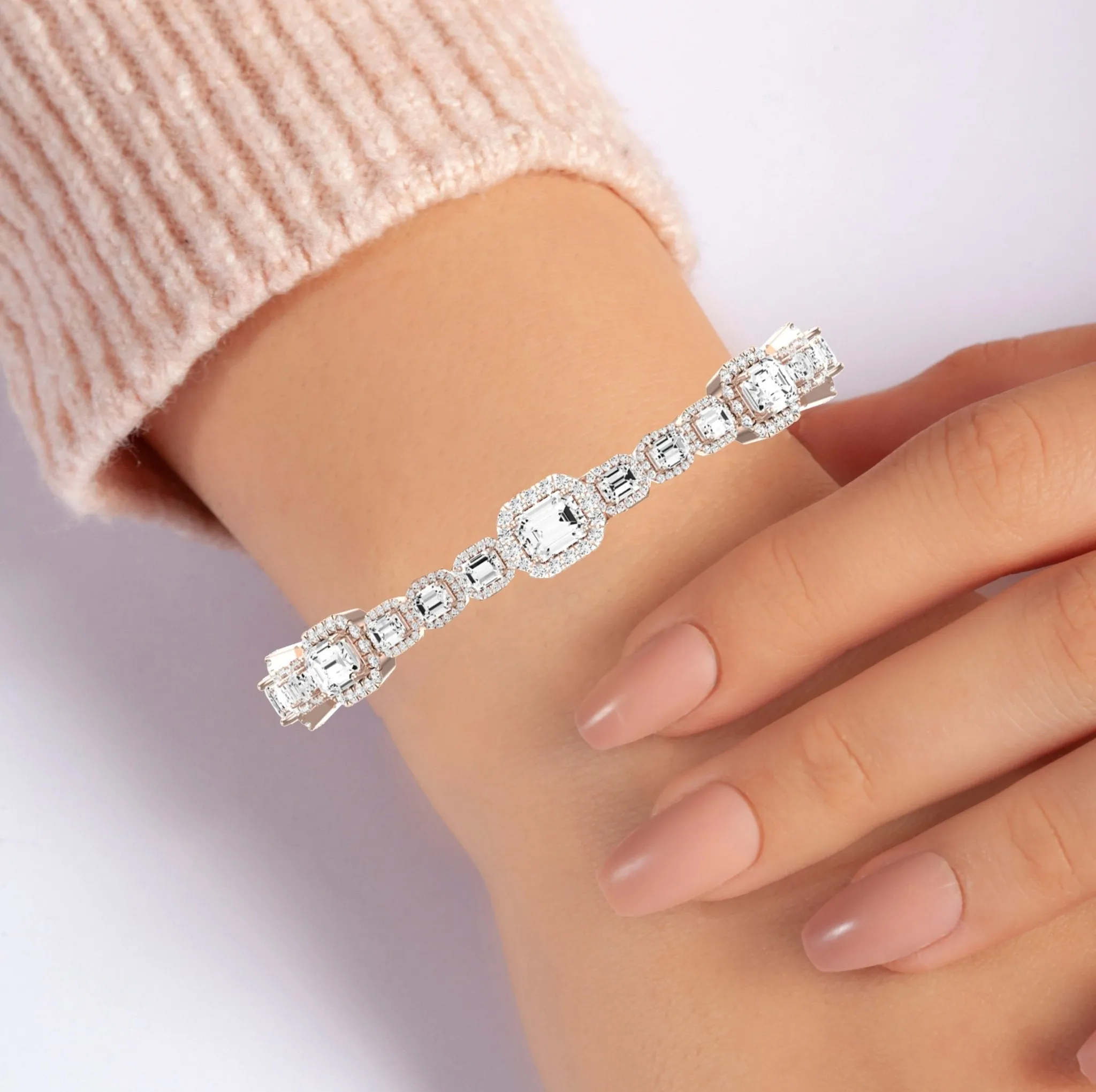 Chelsea Emerald Cut Lab Diamond Bracelet