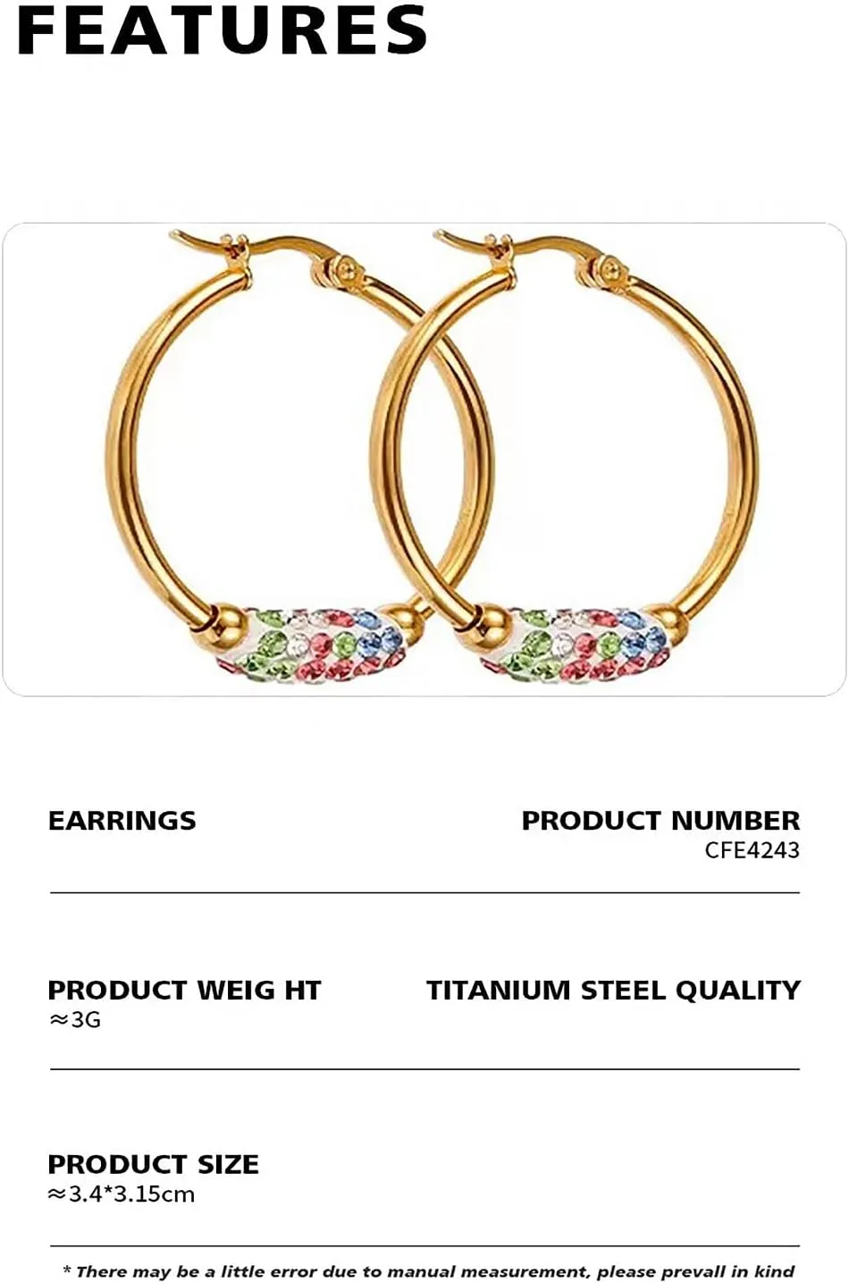 Chunky Gold Hoop Earrings for WomenGold Statement Trendy Teardrop Cubic Zirconia Hoops Earrings