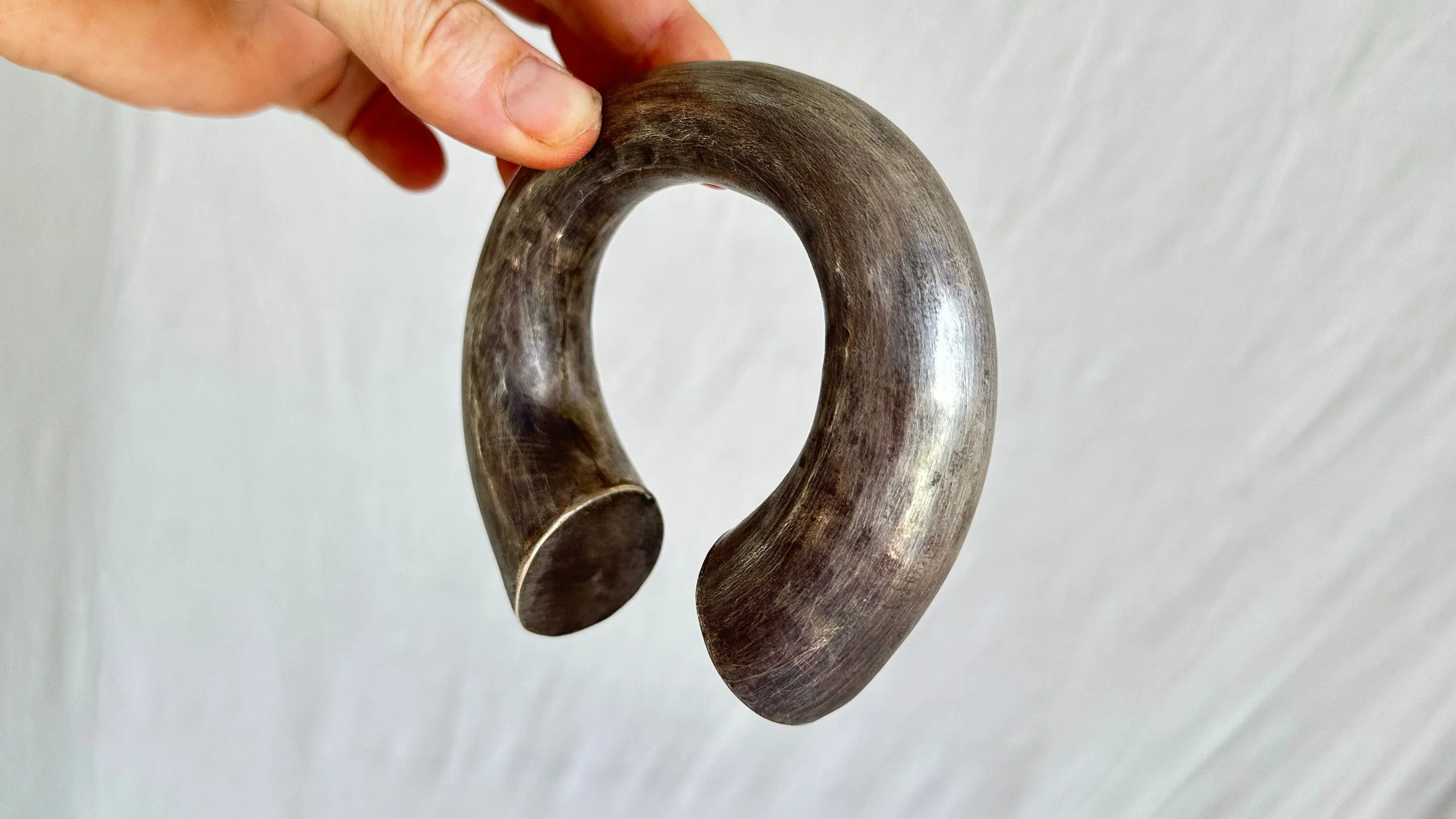 Chunky Sterling Silver SINGLE Bangle from the Karen Hill Tribe. 2029