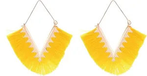coadipress Statement Tassel Earrings for Women Colouful Silky Lightweight Geometric Triangle Drop Earrings Bohemian Fringe Earrings Geometric Handmade Earrings Holiday Jewelry Gifts