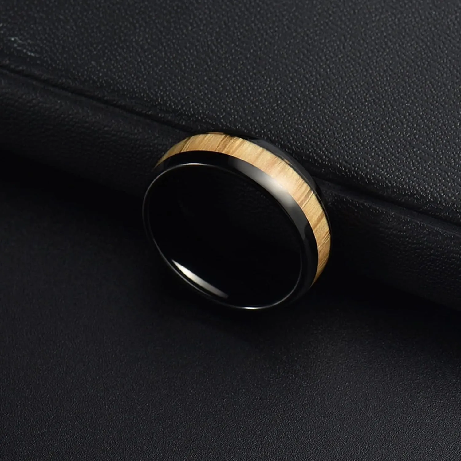 Couple Rings Custom Engagement Ring Men and Women,Wedding Rings Tungsten 8MM Black Brown Ring with Round Anniversary Rings Couple
